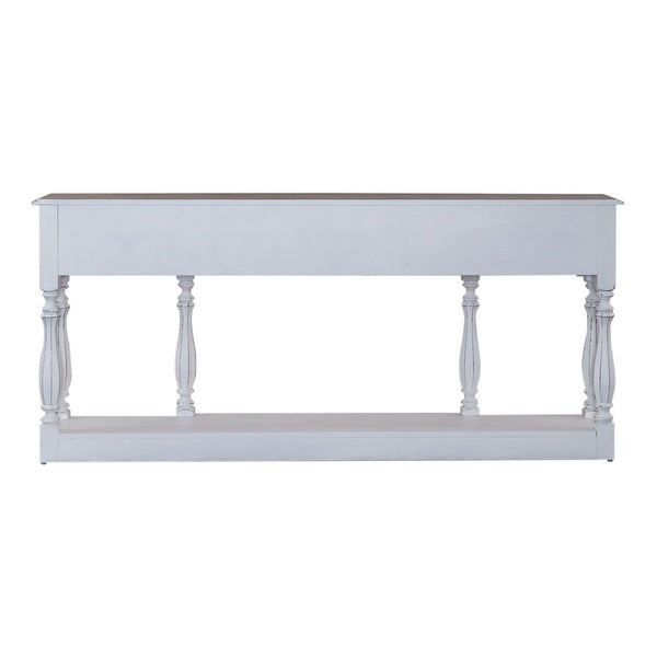 Magnolia Manor Antique White Weathered Bark 72 Inch Hall Console Table