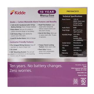 Kidde 10 Year Worry-Free Hardwired Combination Smoke and Carbon Monoxide Detector with Voice Alarm and Ambient Light Ring 21029893