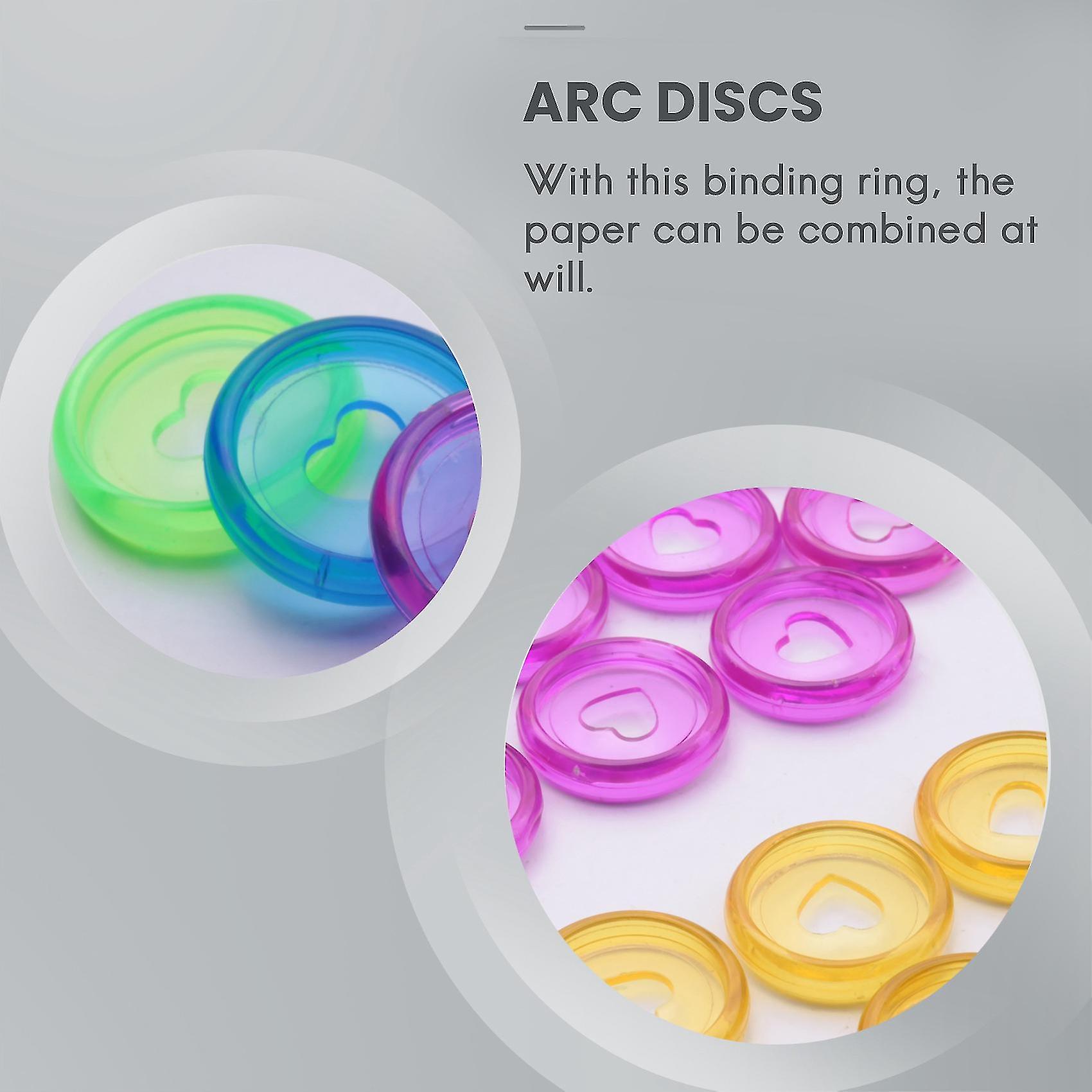 60 Pcs 24mm Plastic Book Binding Discs， Discbound Expansion Discs， Heart Binder Rings Mushroom Hole