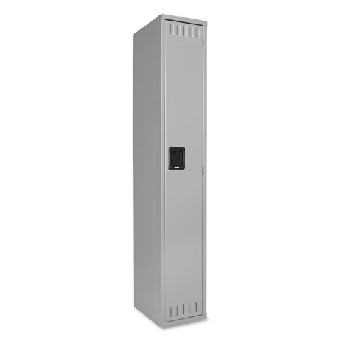 Tennsco Single-Tier Locker， One Locker with Hat Shelf and Coat Rod， 12w x 18d x 72h， Medium Gray (STS121872AMG)