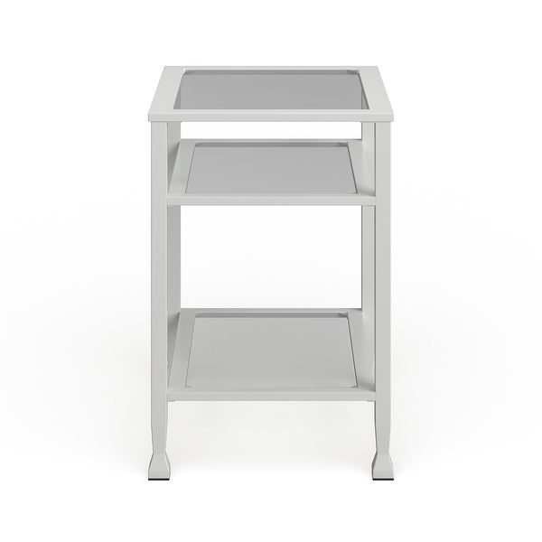 SEI Furniture Price Metal Side Table with Glass Shelf