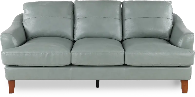 Palmer Ice Blue Leather Sofa