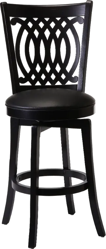 Van Draus Transitional Black Swivel Counter Height Stool