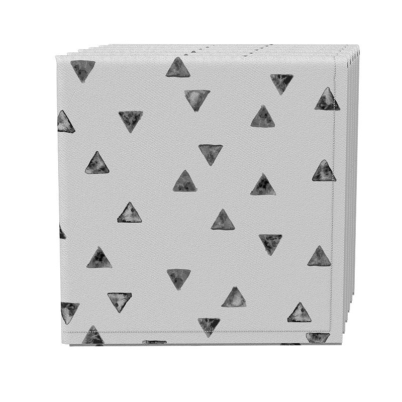 Napkin Set of 4， 100% Cotton， 20x20， Stamped Geometric Triangles