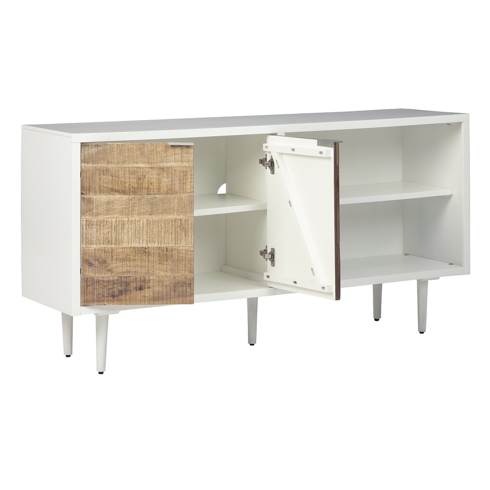 Shayland White/Brown Accent Cabinet   58 inch