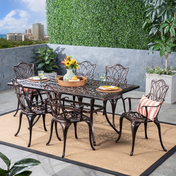 Tucson Outdoor Cast Aluminum 6piece Dining Set by Christopher Knight Home