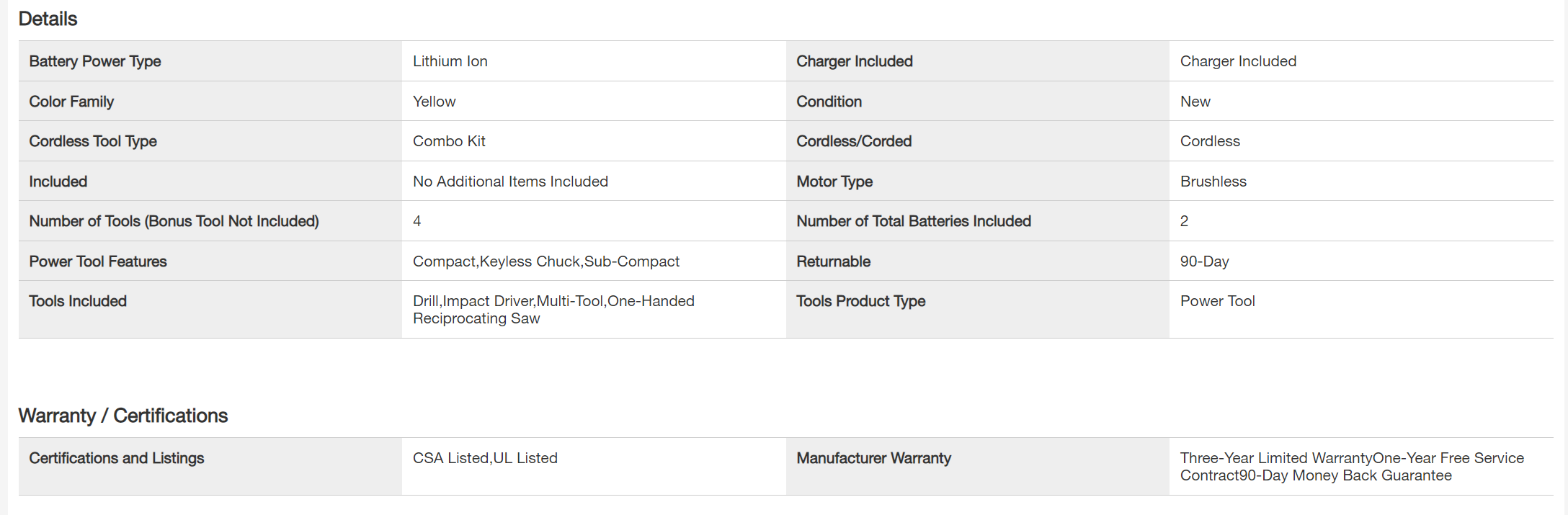 DEWALT DCK489D2 ATOMIC 20-Volt MAX Cordless Brushless Combo Kit (4-Tool)， (2) 2.0 Ah Batteries， Charger and Bag