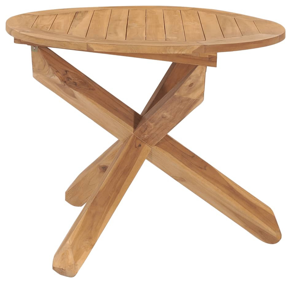 vidaXL Outdoor Side Table Patio Coffee End Table for Porch Solid Teak Wood   Transitional   Outdoor Dining Tables   by vidaXL LLC  Houzz