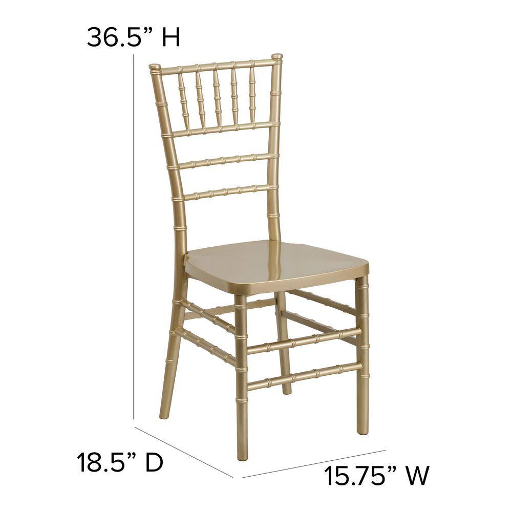 Flash Furniture Hercules Premium Series Gold Resin Stacking Chiavari Chair LEGOLD