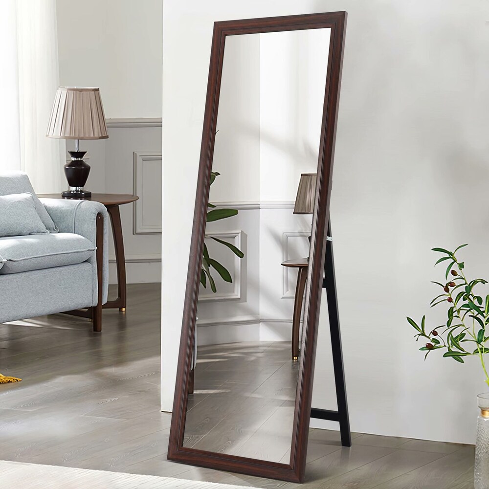 Wood Bedroom Dressing Full length Mirror with Standing