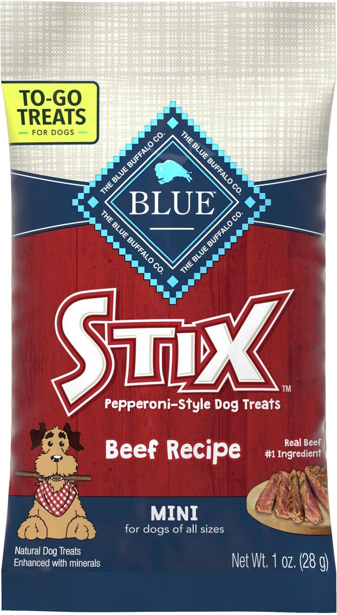 Blue Buffalo To-Go Stix Beef Recipe Mini Dog Treats， 12 count