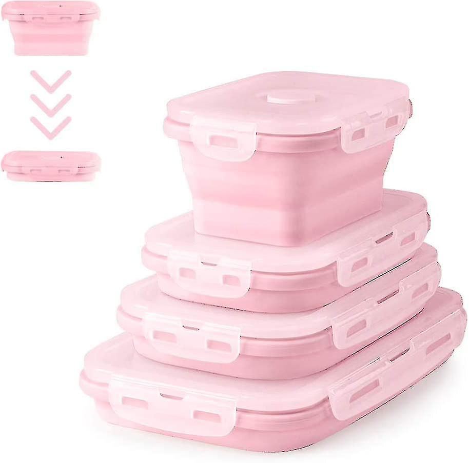 4pcs Silic Collapsible Containers Collapsible Food Stora Containers Silic Lunch Boxes Collapsible Silic Lunch Box Collapsible Silic Stor