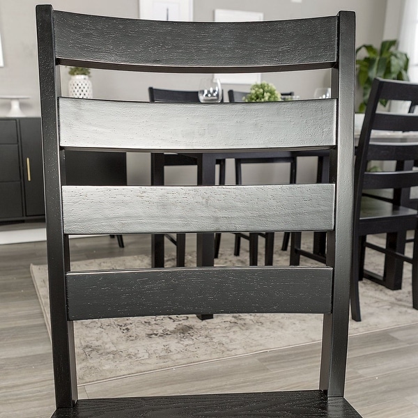 Modern Farmhouse Dining Chair， Set of 2， Black