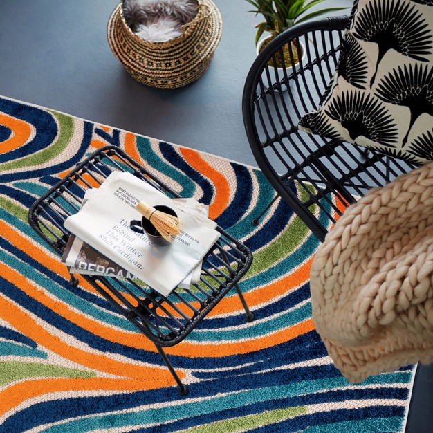 World Rug Gallery Modern Waves Indoor outdoor Area Rug