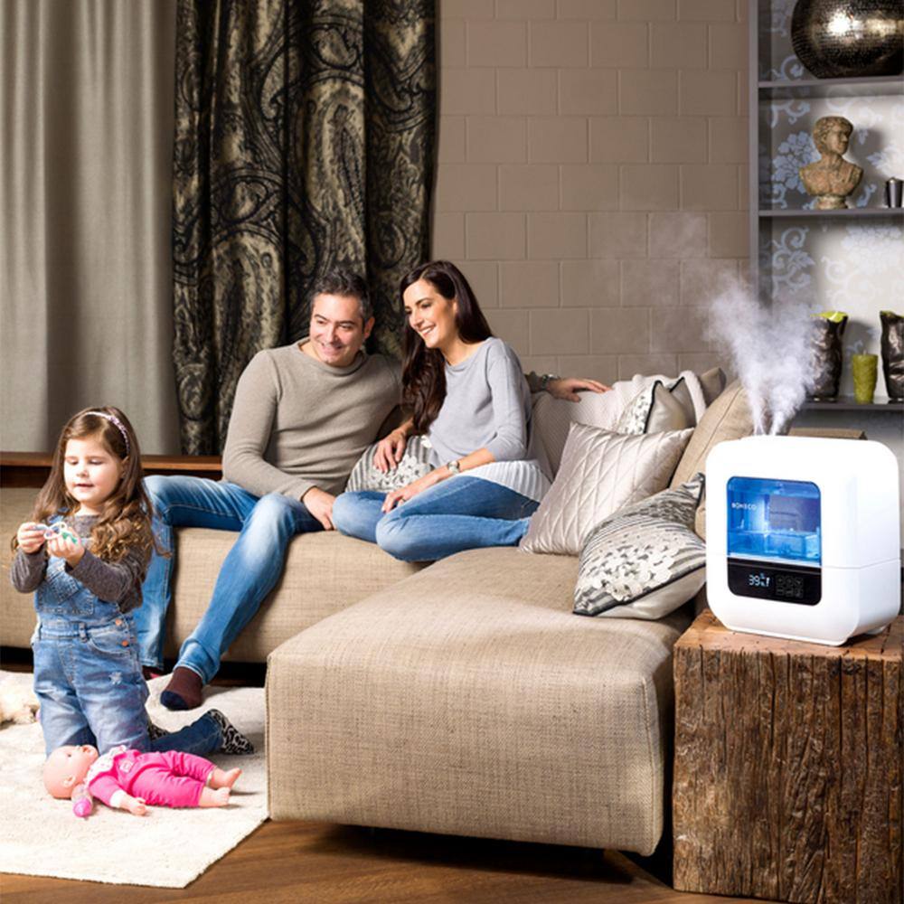 BONECO 4 Gal. 1000 sq. ft. Quiet Ultrasonic Variable Mist Humidifier with Shutoff 51366