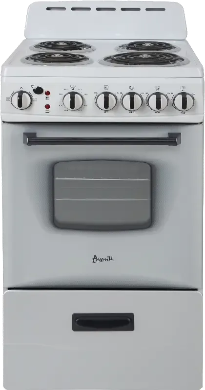 Avanti 20 Inch Electric Coil Range - 2.1 cu. ft. White