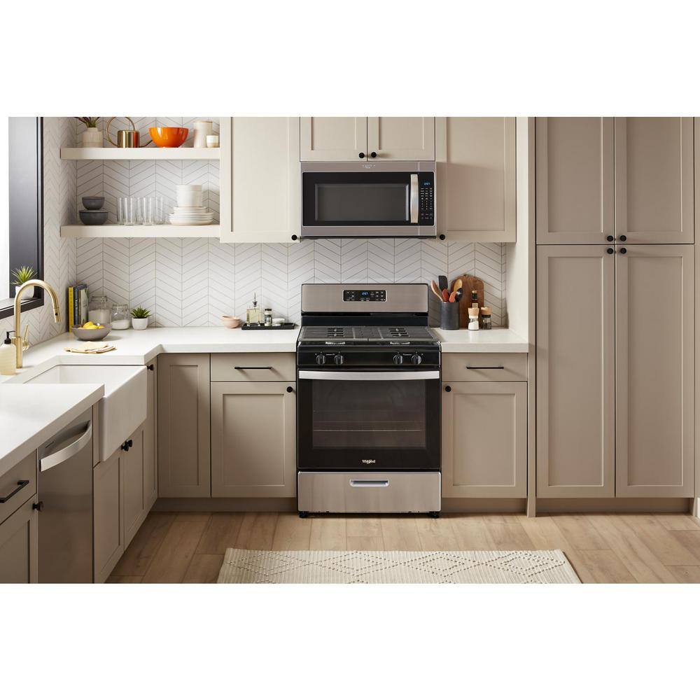 Whirlpool 30 in. 4 Burner Freestanding Gas Range in. Stainless Steel WFG320M0MS