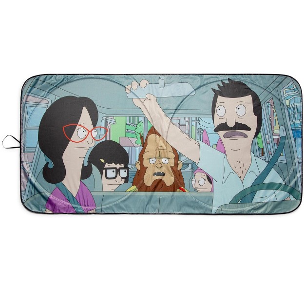 Surreal Entertainment Bob x27 s Burgers Belcher Family Sunshade For Car Windshield 64 X 32 Inches