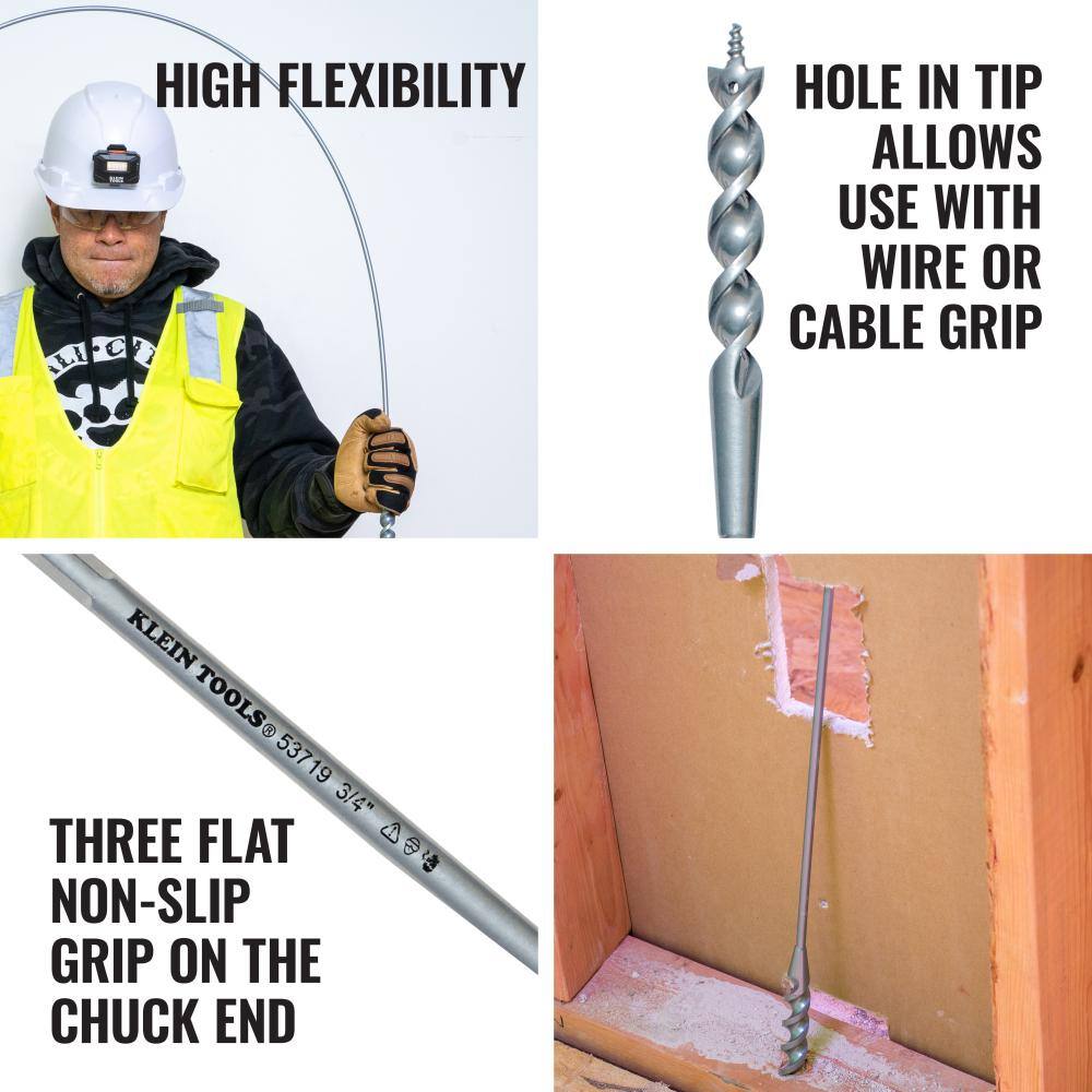 Klein Tools 34 in. x 54 in. Flex Bit Auger 53719