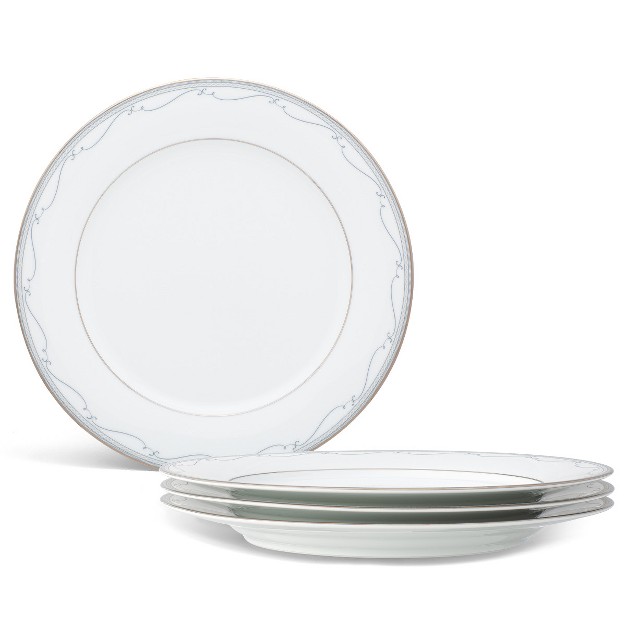 Noritake Satin Flourish Set Of 4 Dinner Plates