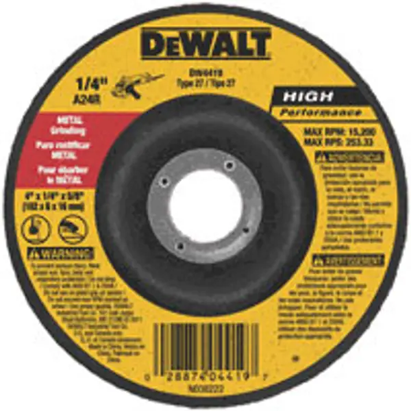 DEWALT 4-1/2x1/4 HP Metal Grinding Wheel