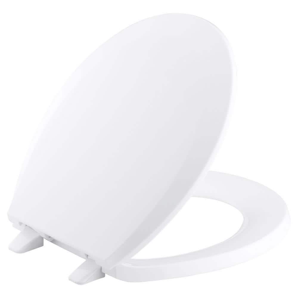 KOHLER Lustra Round ClosedFront Toilet Seat with QuickRelease Hinges in White