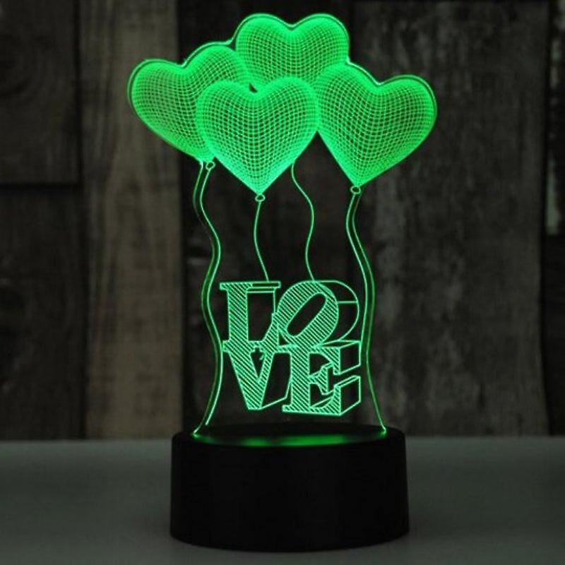 Led Colorful Usb Power Supply Small Table Lamp Creative 3D Gift Love Balloon Night Light Multi A