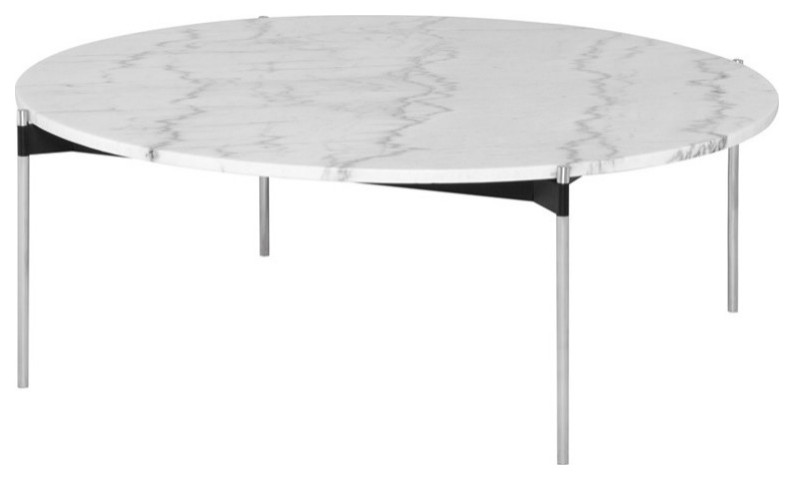 Brunello Coffee Table White Marble Top   Contemporary   Coffee Tables   by Virgil Stanis Design  Houzz