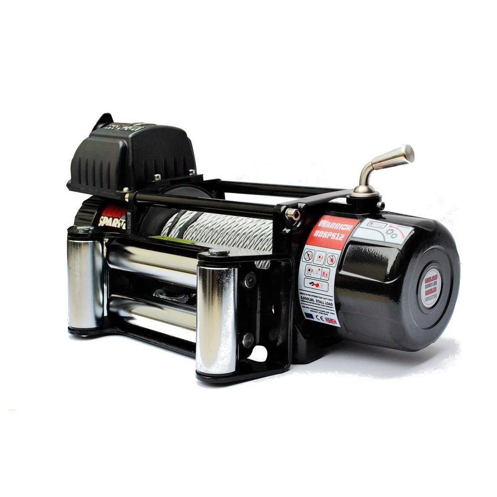 DK2 Spartan Series 8000 lb. Capacity 12-Volt Electric Winch with 85 ft. Steel Cable 8000