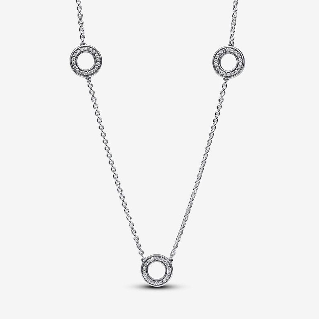 PANDORA  Pavé Circles Chain Necklace - Sterling Silver