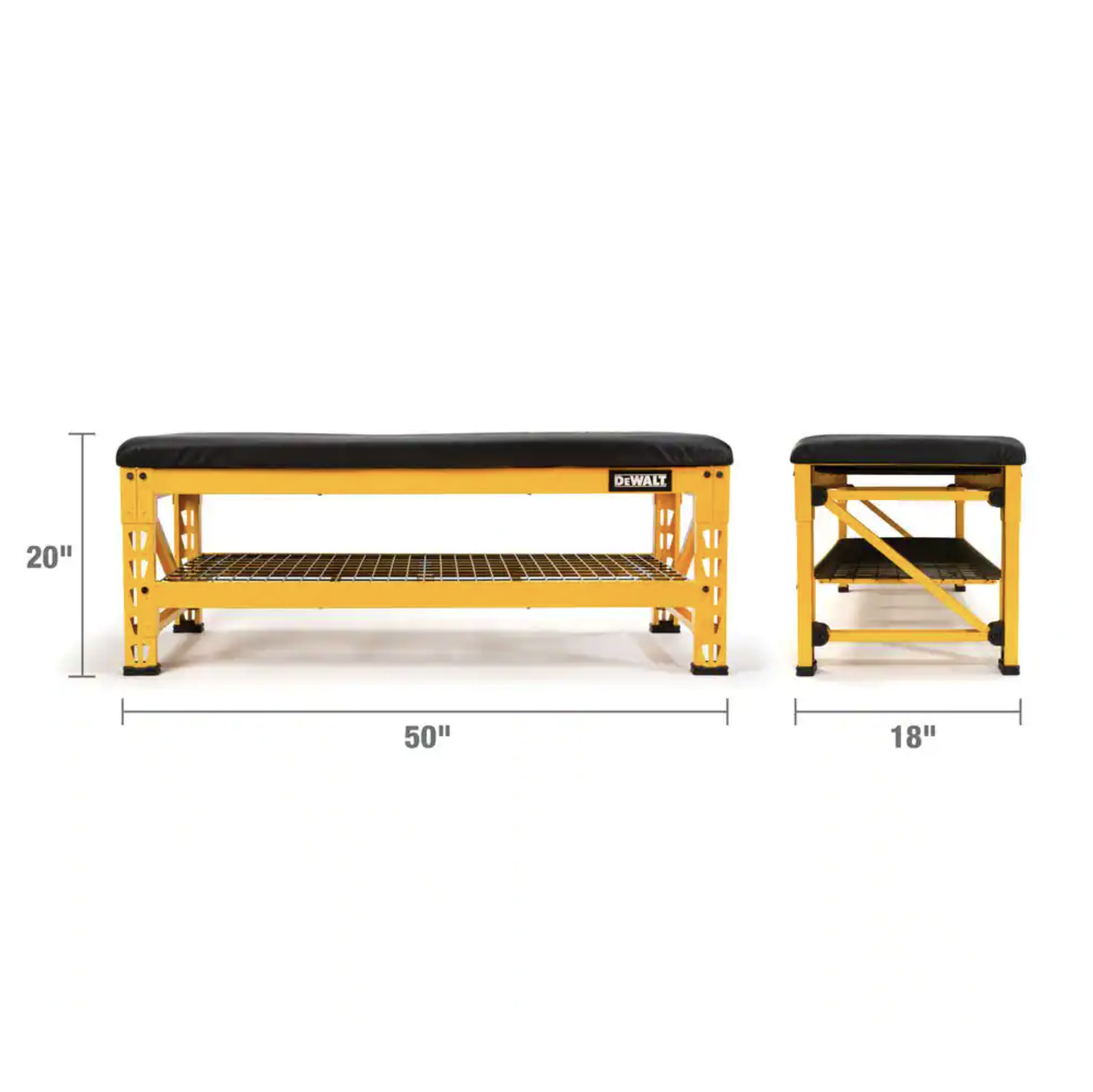 Dewalt DXSTFB048 Garage Bench with Wire Grid Storage Shelf， 20 in. H x 50 in. W x 18 in. D