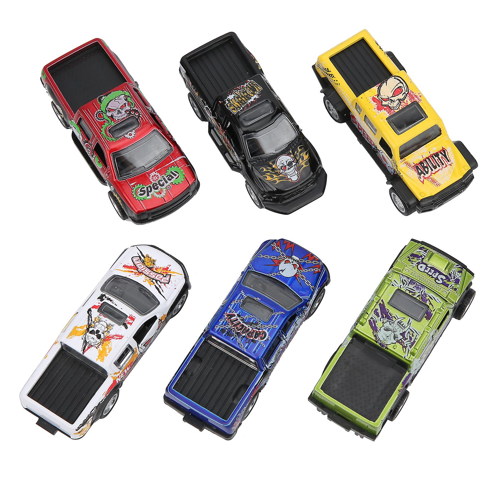 6pcs 1:64 Car Model Simulation Alloy Pickup Vehicle Set Pickup Truck Model Child Toy#1