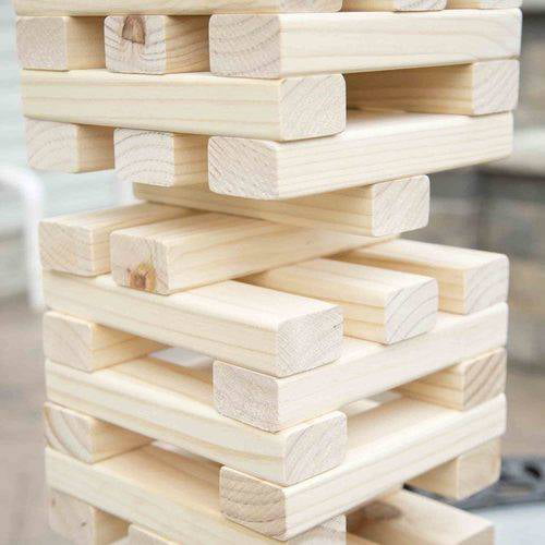 Nontraditional Giant Wooden Blocks Tower Stacking Game， Outdoor Yard Game， for Adults， Kids， Boys and Girls by Hey! Play!