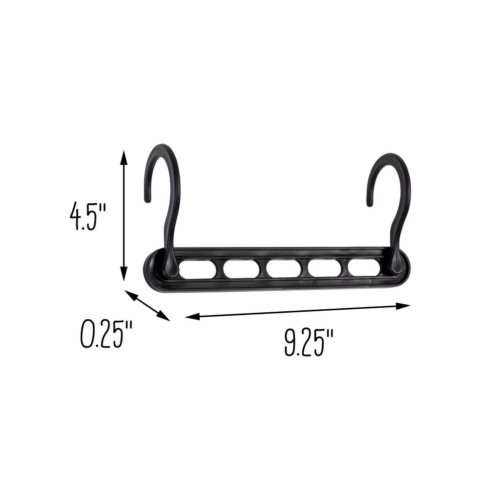 Cascading Collapsible Black Plastic Hangers  20 Pack