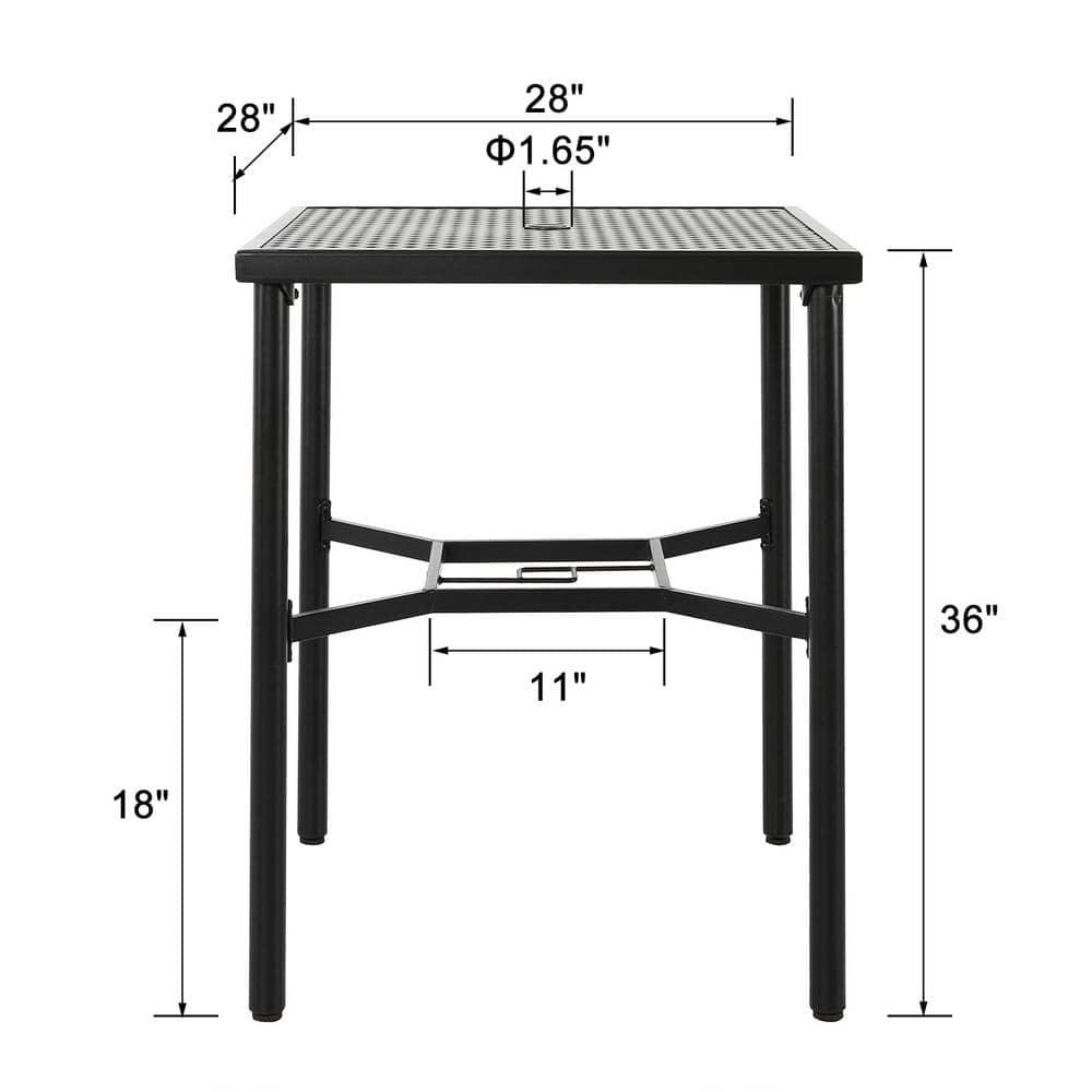 Nuu Garden Black Metal Outdoor Bistro Table