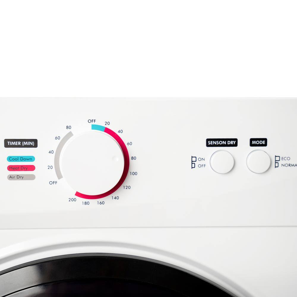 1.41 cu.ft. vented Front Load Compact Portable Electric Laundry Dryer in White with Easy Knob Control W-KFC-35