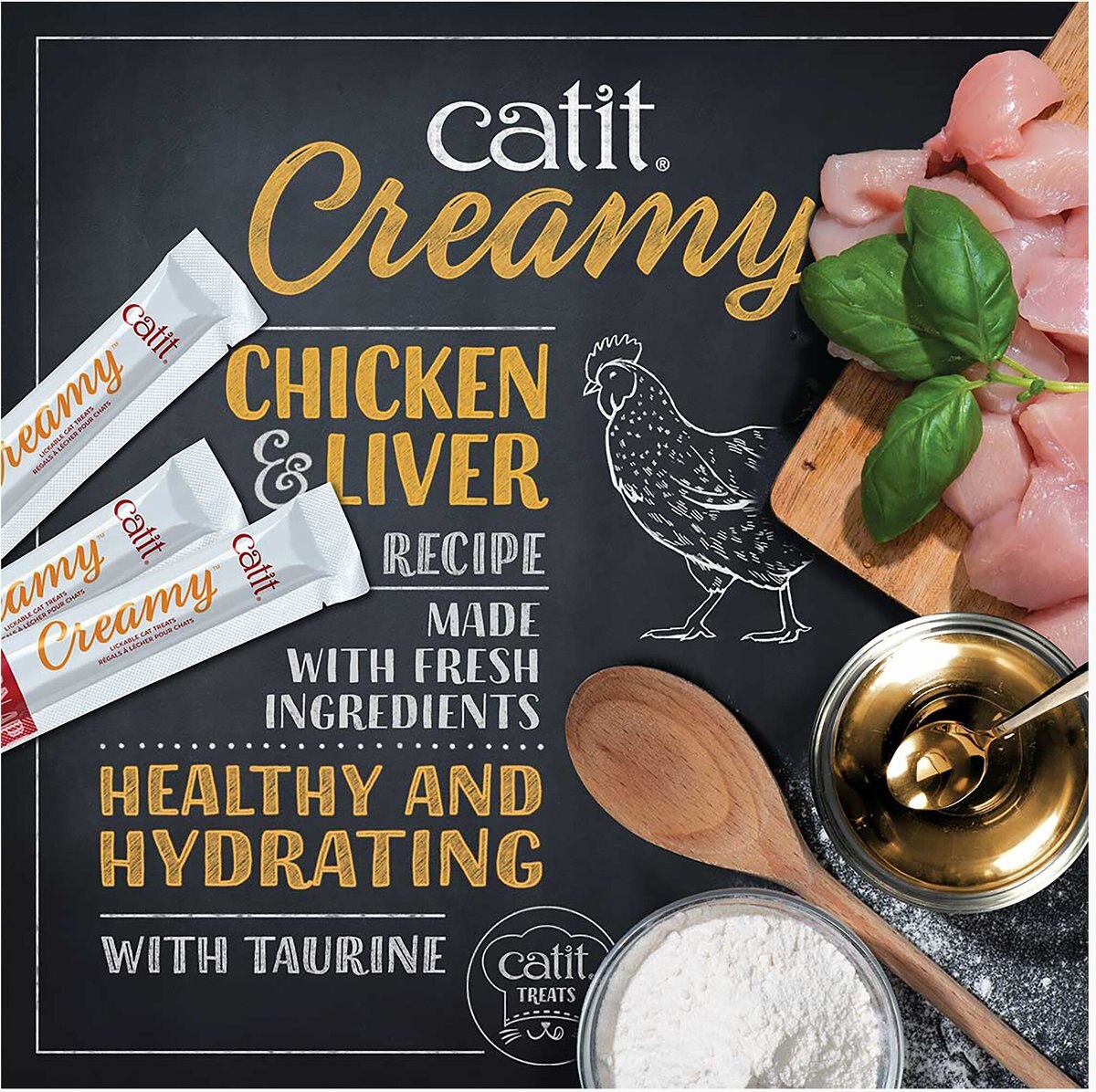 Catit Creamy Chicken and Liver Flavor Lickable Cat Treats