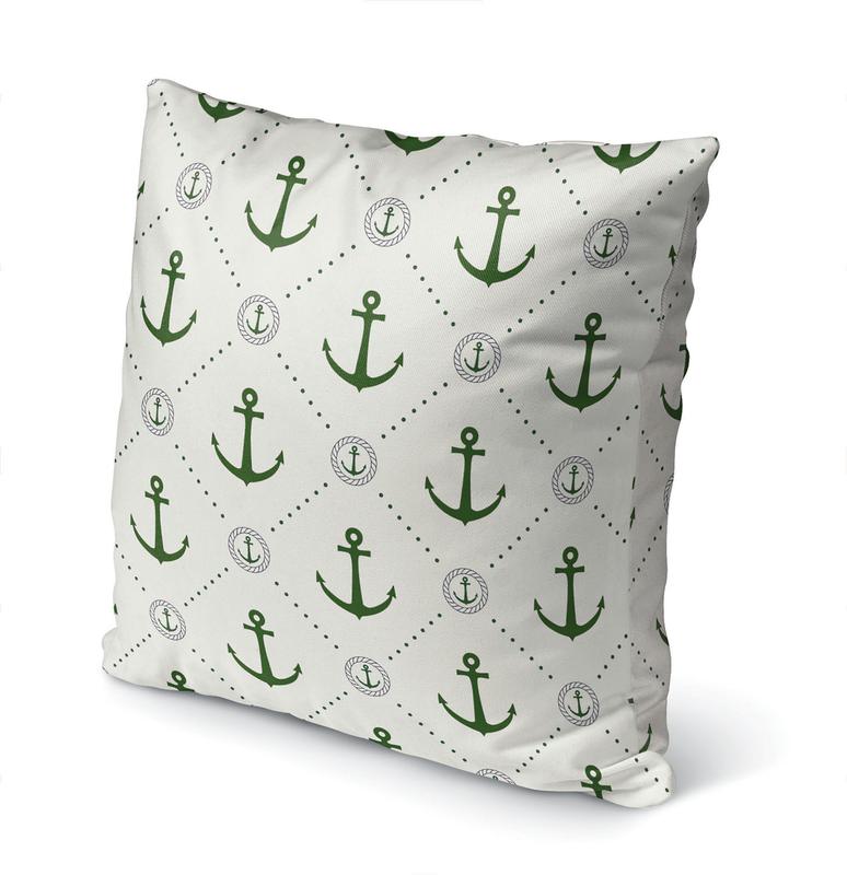 Anchor Chief Kelly Green Outdoor Pillow by Kavka Designs