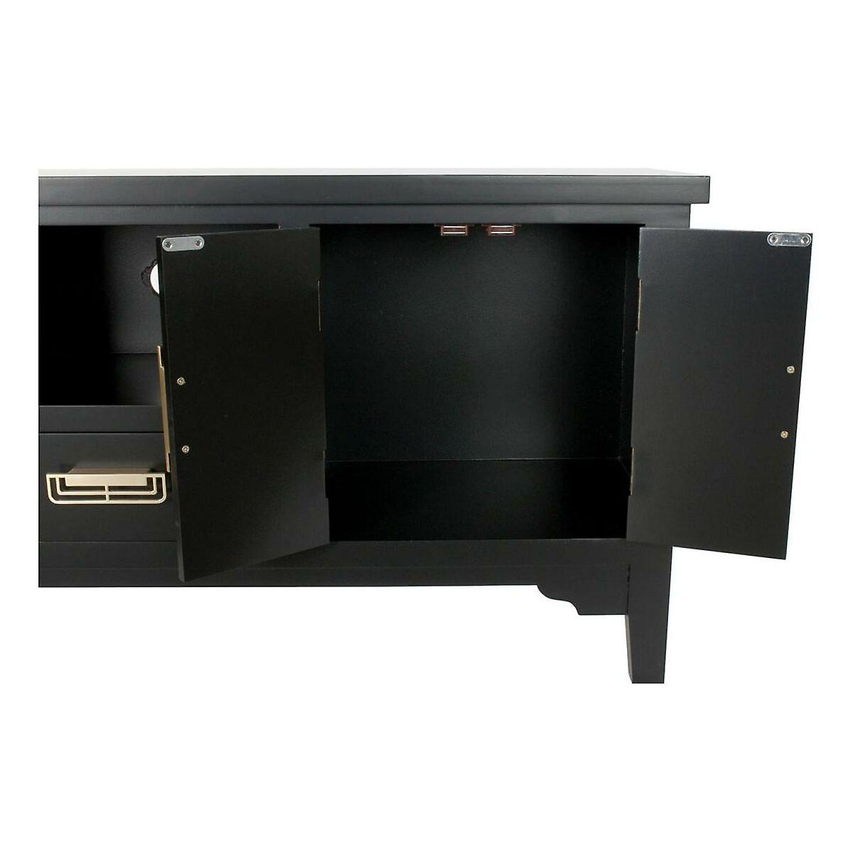 Tv furniture dkd home decor black metal mdf wood (120 x 31 x 56 cm)