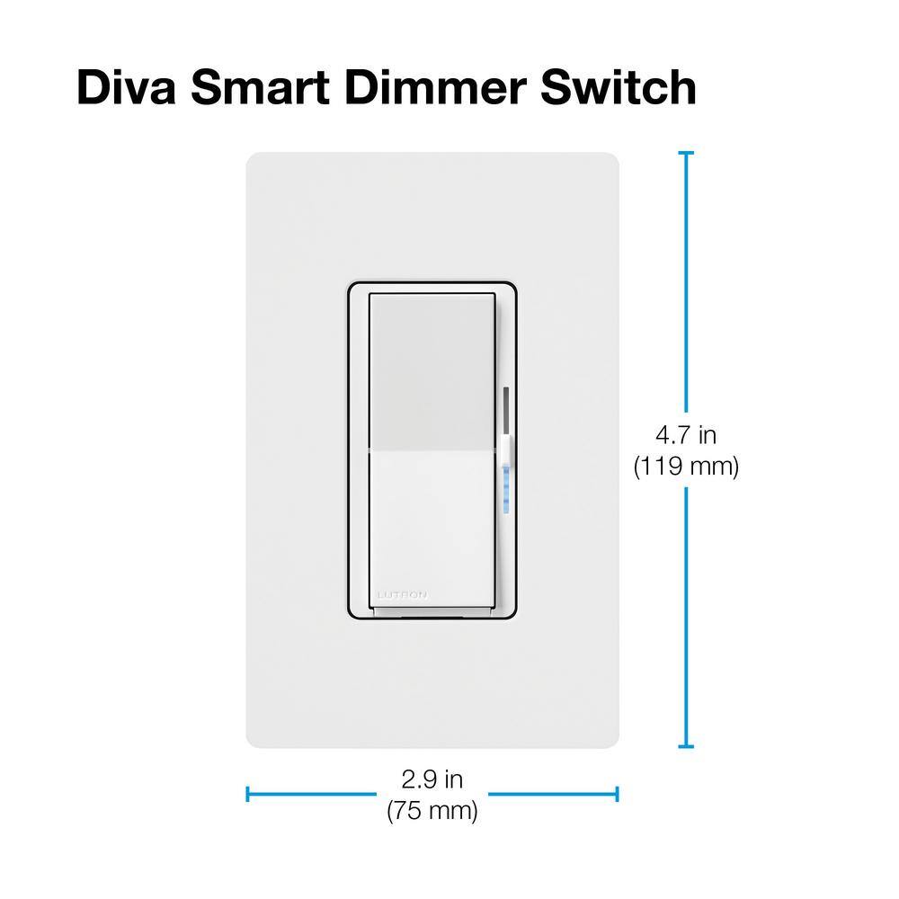 Lutron Diva Smart Dimmer Switch for Caseta Smart Lighting 150-Watt LED Brown (DVRF-6L-BR) DVRF-6L-BR