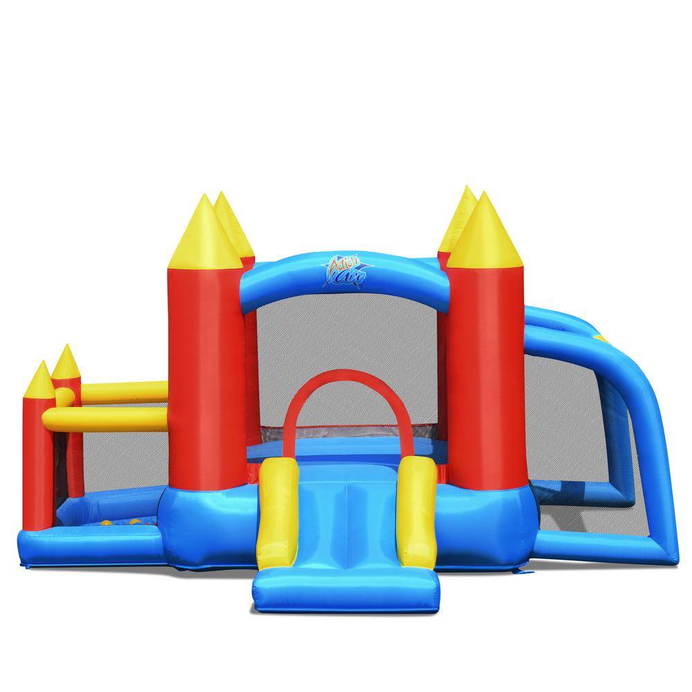 HONEY JOY Bounce House Kids Inflatable Jumping Castle with Slide  Soccer Goal TOPB004198