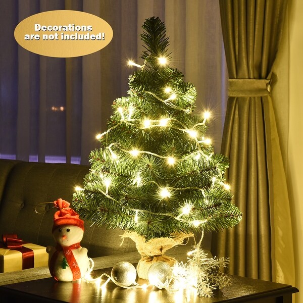 Costway 2Ft Season Decoration PVC Artificial Small Christmas Tree