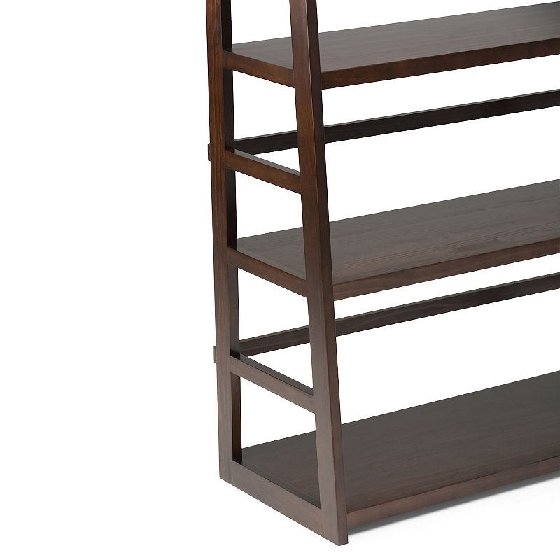 Simpli Home Acadian Rustic Ladder Shelf Bookcase