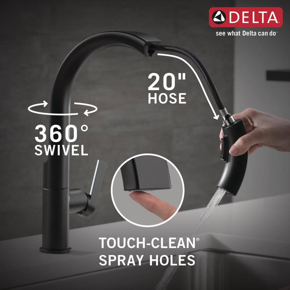 Delta Keele Single-Handle Pull-Down Sprayer Kitchen Faucet in Matte Black 19824LF-BL