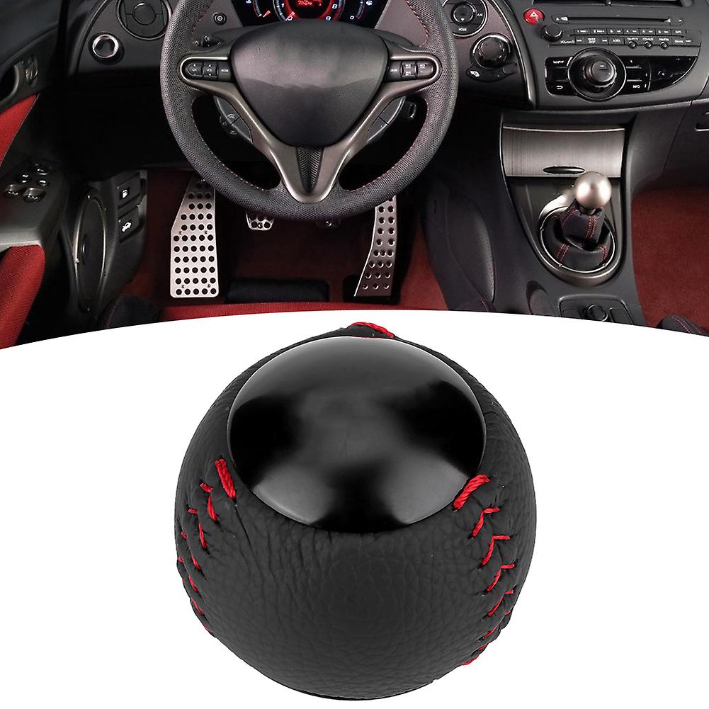 Shift Knob Head Leather Shifter Lever M10 X 1.5 Fits For Honda Crz / Civic Type R Fa5 Fg2black 5 Speed