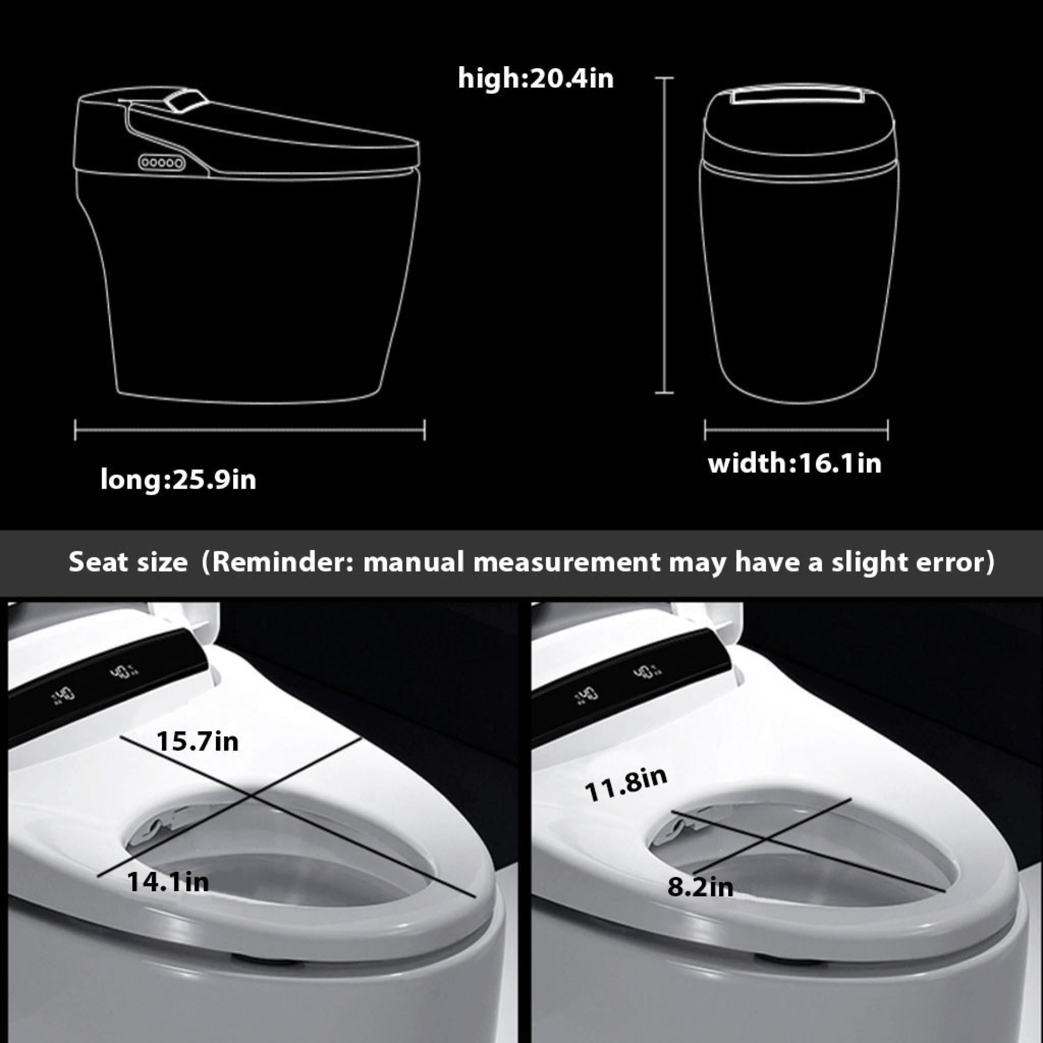 Ukeep Elongated one-piece Smart Toilet with Advance Bidet And Soft Closing Seat, Auto Dual Flush, UV-LED Sterilization, Heated Seat, Warm Water and Dry