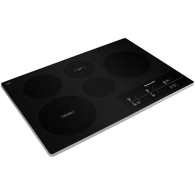 KitchenAid 30-inch Built-In Electric Cooktop with Even-Heat�Technology KCES950KSS