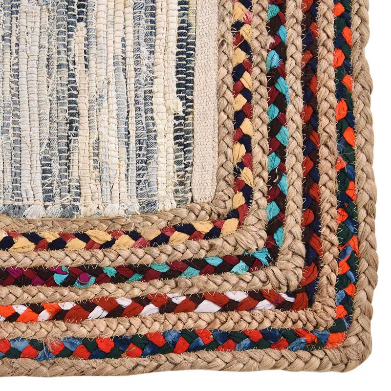 Unique Loom Striped Chindi Jute Rug