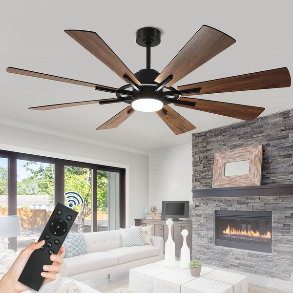 Remote Ceiling fan with Lights Large 8 Wooden Blades Shopping - The Best Deals on Ceiling Fans | 41709070