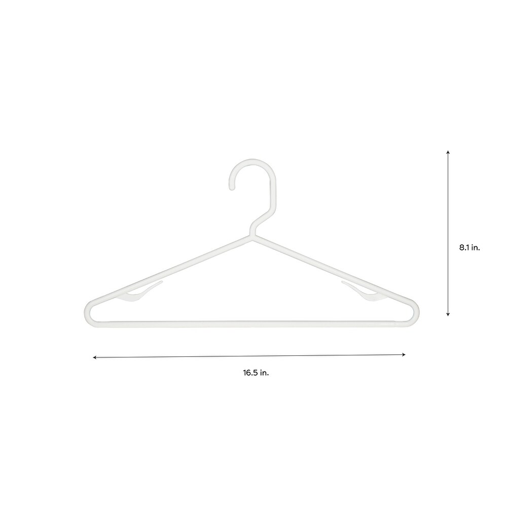 Woolite 6 Pack Plastic Hangers in White   16.5\